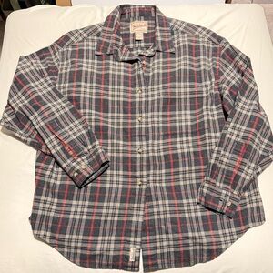 Woolrich Red and Gray Plaid Button Down Shirt